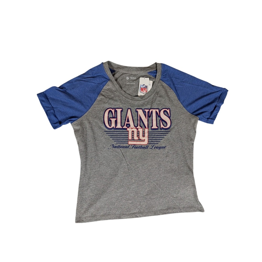 NFL New York Giants Women's T-Shirt Blue Raglan Sleeve Top‎ Medium